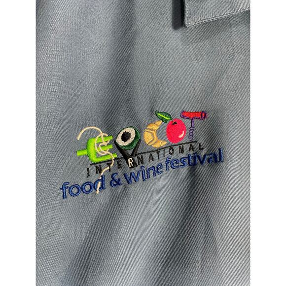 Epcot Food & Wine Festival‎ Shirt Large Cabana Breeze UltraClub Blue Button Up - Picture 3 of 6